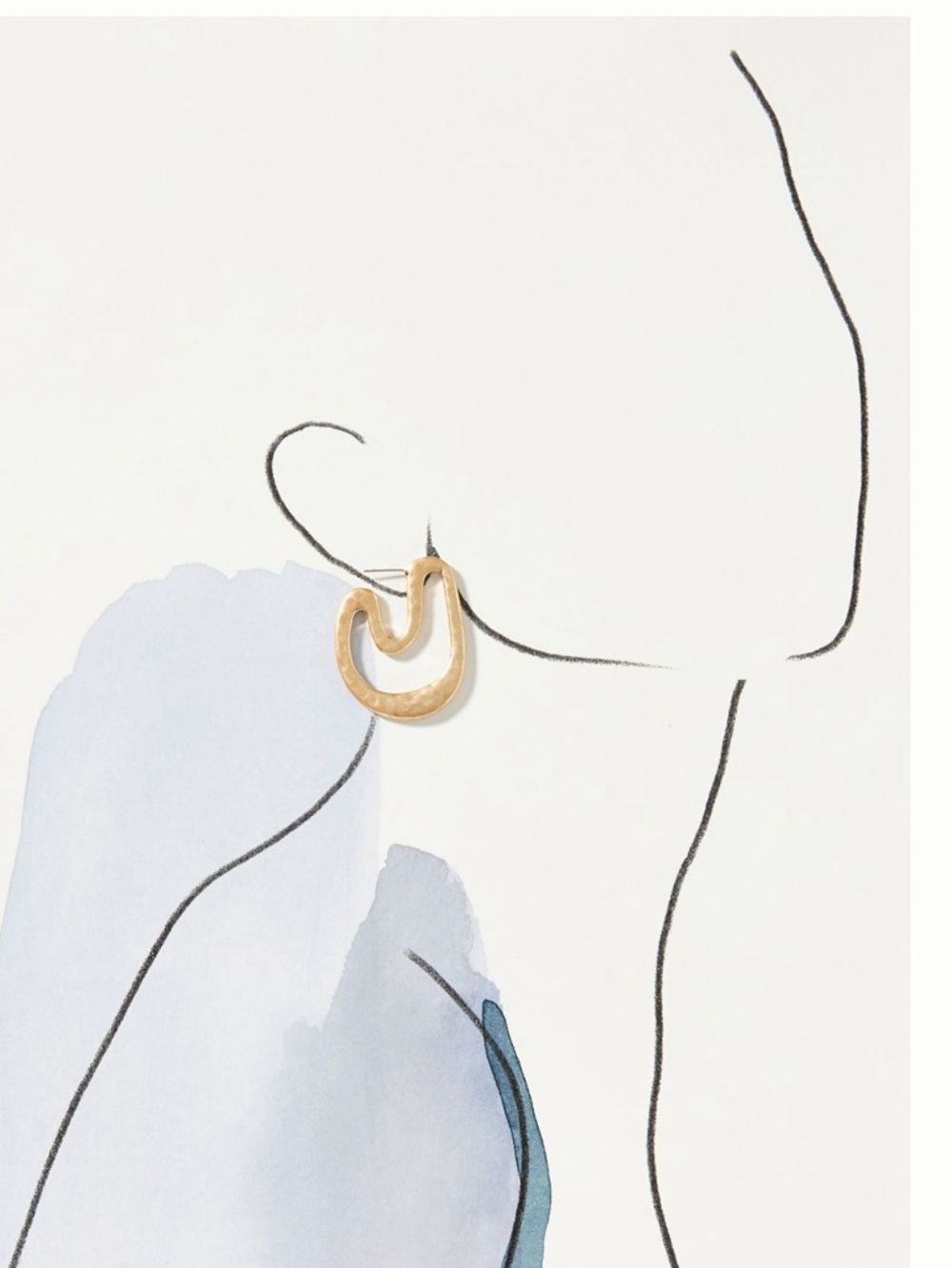 NWT Anthropologie Hammered Open Hoop Earrings